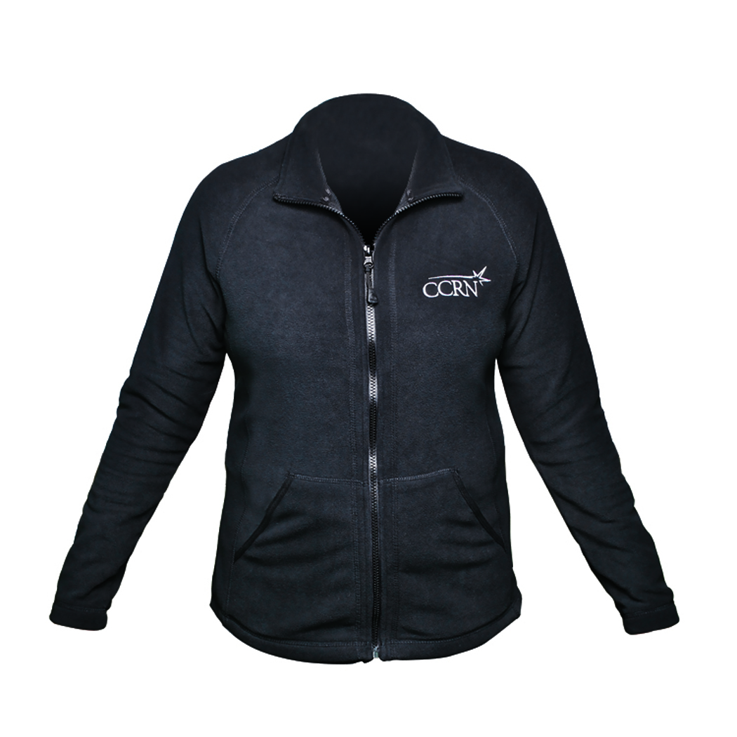 Women's CCRN Full Zip Fleece Jacket in Black - size M